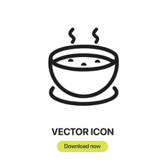 Aufkleber - Soup icon vector. Linear-style sign for mobile concept and web design. Soup symbol illustration. Pixel vector graphics - Vector.	