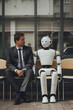 © Starmarpro - Man competing for a job with AI concept. High quality photo