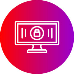 Sticker - Monitor Line Gradient Circle Icon