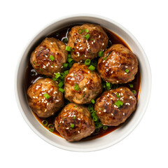 juicy meatball dish on plate
