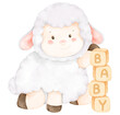 cute sheep and baby blocks