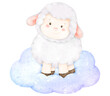 cute sheep and cloud