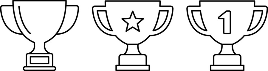 Trophy line icon. Trophy icon. Trophy cup, winner, victory vector icon. Reward symbol sign for app, web and UI.