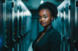 Young successful female business manager in a Technology Data Center.