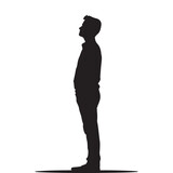 Fototapeta Pokój dzieciecy - black silhouette of a Salesperson with thick outline side view isolated