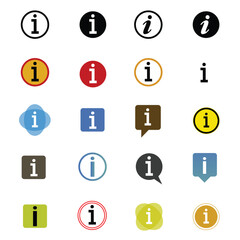 Wall Mural - Info icons set. Information icon collection. Info button. Info symbol flat style, Info Point Icon Black | Information Illustration | i Point Symbol - stock vector.