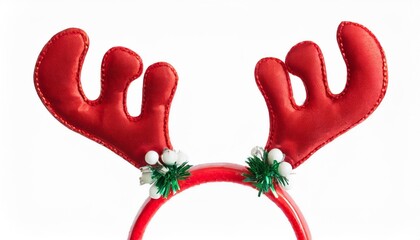 Poster - pair of toy reindeer horns headband of christmas isolated on wh