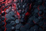 A wallpaper featuring a dragon in striking red and black hues.