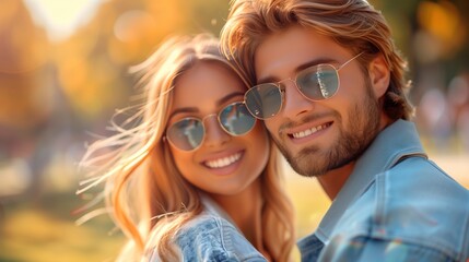 Man and Woman in Modern Sunglasses