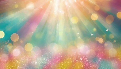 Poster - colorful carnival background with ample copy space soft blurred background and sun rays overlay