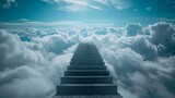 Fototapeta Na sufit - Stairway Ascending Into the Clouds