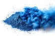 Pile of Blue Powder on White Background