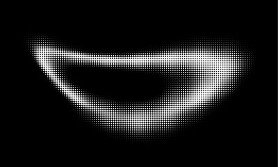 Poster - Monochrome gradient halftone dots background. Vector illustration. Abstract grunge dots on black background