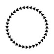 © Lesia - Circle shape frame made of black triangles isolated on white. Black and white illustration