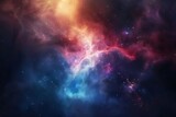 Fototapeta Kosmos - Stellar nebula illustration Showcasing a breathtaking cosmic landscape with vibrant colors and celestial phenomena