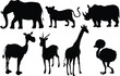 collection of silhouettes of animals 