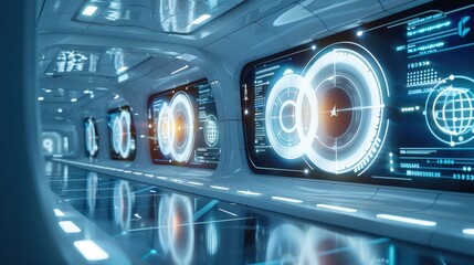 Fototapete - Futuristic Quality Management System tools enterprise digital transformation. Generative AI.