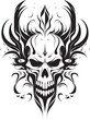 Echoes of Eternity Abstract Skull Fusion Logo Design Odyssey Luminous Legacy Tattoo Vector Emblem Fusion Odyssey