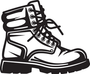 Wall Mural - Tactical Tread Utility Boots Emblematic Symbol Ready for Action Combat Boots Icon Design