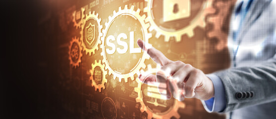 Wall Mural - SSL Secure Sockets Layer concept. Secured communications concept
