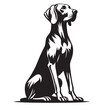 The Weimaraner Dog silhouette, Weimaraner Breed, Black and White Illustration