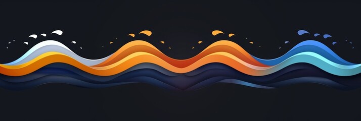 Sticker - A dynamic and modern abstract design featuring flowing curves and vibrant gradient colors.