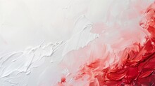 Abstract Art With Bold Red And White Strokes Conveying Emotion. Modern Abstract Painting With Dynamic Red Shades For Gallery Walls. Expressive White And Red Textured Canvas For Contemporary Decor.