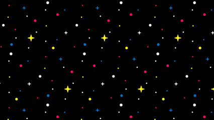 Wall Mural - Seamless repeating vector space and stars pattern texture