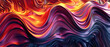Abstract art showcasing multicolored waves in a sea of reds, oranges, and blues evoking emotion and movement