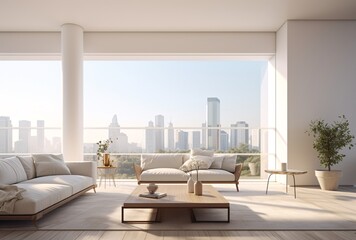 interior of a modern apartment building in white walls and furniture