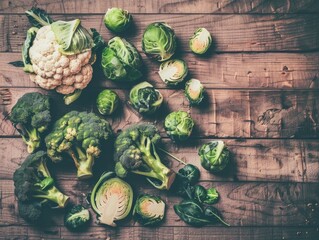 Wall Mural - A variety of vegetables, including broccoli and cauliflower