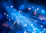 Fototapeta  - Glasfaserkabel, Leuchtendes Kabel mit leuchtenden Adern, Schnelles Internet durch digitalen Ausbau des Netzes, Abstrakte Darstellung eines Glasfaserkabels