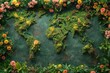 Mapa mundi feito de plantas