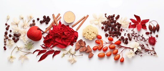 Canvas Print - A variety of plantbased fruits and vegetables displayed on a clean white background, showcasing natures colorful array of shapes and sizes in creative arts