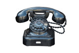 Fototapeta Tulipany - Vintage retro phone isolated on white background