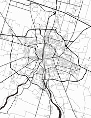 Wall Mural - Detailed city map of Parma-Italy with infrastructure in a minimalist style