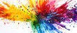 Detailed of rainbow explosion isolated on a white background. AI generated image
