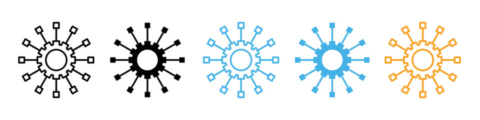 Integration icon line art vector