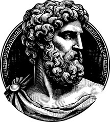 Wall Mural - Ancient Greek Man Profile Portrait