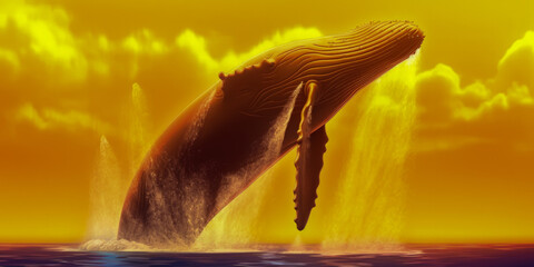 Wall Mural - Humpback whale in action