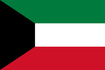 Canvas Print - Kuwait vector flag in official colors and 3:2 aspect ratio.