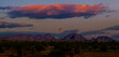 Beautiful Arizona desert sunrise with moonset in the view of the mountains landscape