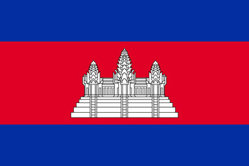 Wall Mural - Cambodia vector flag in official colors and 3:2 aspect ratio.