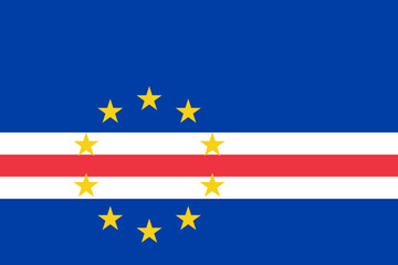 Canvas Print - Cape Verde vector flag in official colors and 3:2 aspect ratio.