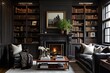 Intellectual Vibes: Modern Victorian Living Room Decor with Bookshelves