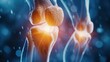 Knee joint pain osteoarthritis concept background