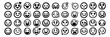 Emoji face smile happy emoticon vector doodle set. Emoji funny mood emotion vector doodle set