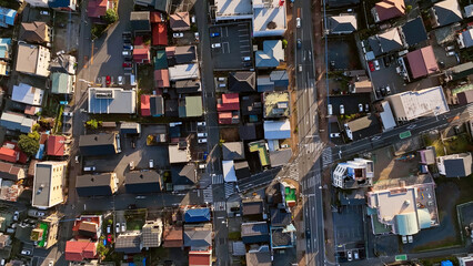 Fototapete - 住宅地のドローン空撮
