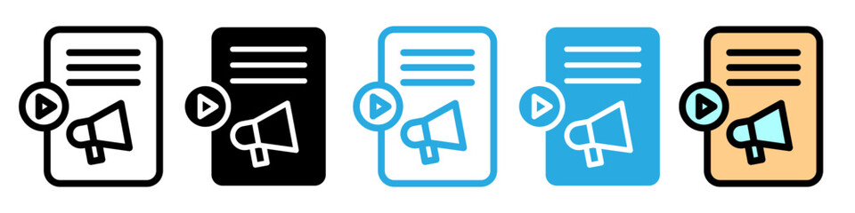 Content marketing icon logo set vector