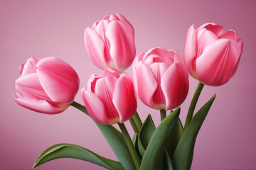 Wall Mural - bouquet of pink tulips